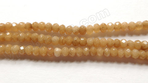 Light Brown Jade -  Small Faceted Rondel  14"