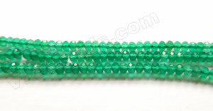 Green Onyx AA  -  Small Faceted Rondell  15.5"