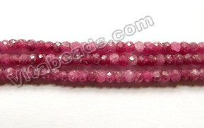 Dark Ruby Natural A  -  Small Faceted Rondell  15.5"