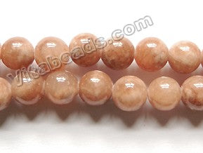 Bright Brown Mashan Jade -  Smooth Round Beads  15"