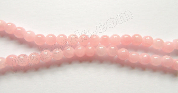 Rosy Mashan Jade  -  Smooth Round Beads 16"