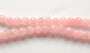 Rosy Mashan Jade  -  Smooth Round Beads 16"