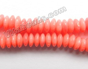 Deep Pink Coral -  Smooth Rondels  16"
