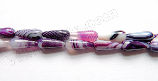 Purple Agate  -  Smooth Long Drops  16"