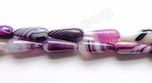 Purple Sardonix Agate  -  Smooth Long Drops  16"