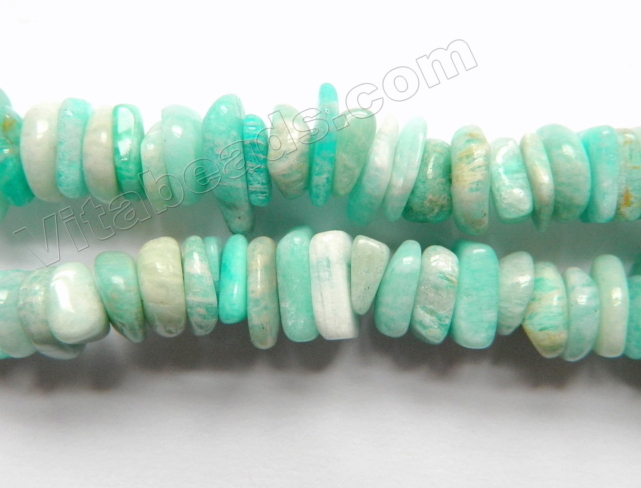 Russian Amazonite  -  Center Drilled Saucer Beads  15"  