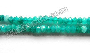 Deep Russian Amazonite Jade  -  Small Faceted Rondells  14"