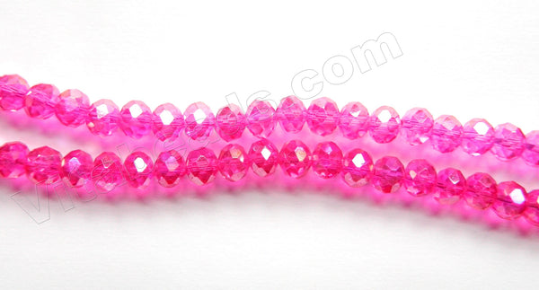 Coated Fuchsia Crystal  -  Faceted Rondel  16"