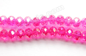 Coated Fuchsia Crystal  -  Faceted Rondel  16"