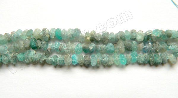 Natural Rough Blue Apatite A  -  Center Drilled Small Tumble  16"