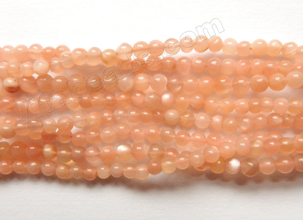 Pink Moonstone Peach India Made  -  Smooth Round  14"