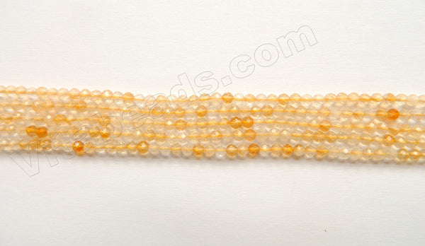 Mixed Citrine Natural  -  Small Faceted Round  15"