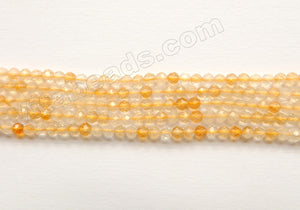 Mixed Citrine Natural  -  Small Faceted Round  15"