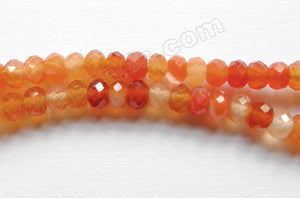 Natural Carnelian AA  -  Faceted Rondel 15"