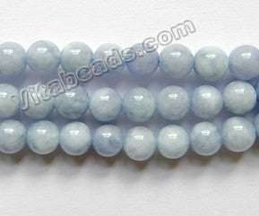 Blue Angelite Jade  -  Smooth Round Beads  15"