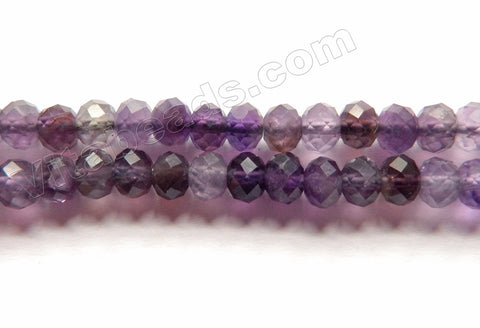 Mixed Amethyst A -  Faceted Rondels  15"