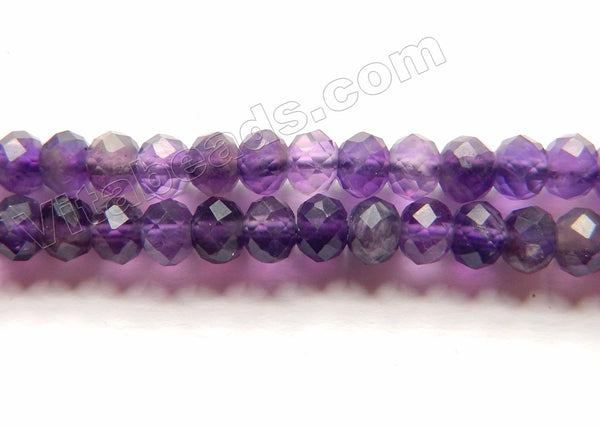 Amethyst Dark  -  Faceted Rondels  15"