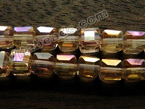 Mystic Champagne Crystal   -  Double Edge Faceted Cubes  14"