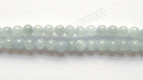 Light Amazonite Mashan Jade  -  Smooth Round Beads 15"