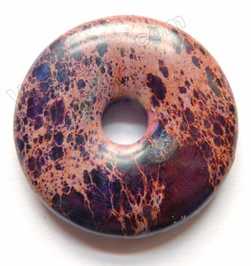 Purple Brown Impression Jasper - Donut Pendant