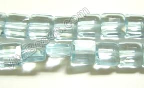 Aqua Quartz  -  Double Edge Square  16"