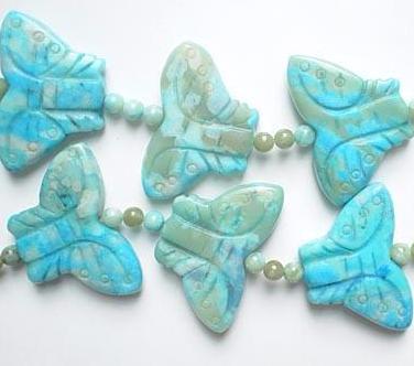 Butterfly Strand  -  Turquoise Jasper  16"