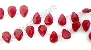 Red Win. Quartz - 7x10mm Faceted Flat Briolette 16"