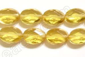Faceted Oval  -  007 Citrine Crystal Qtz  16"