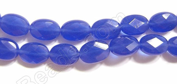 Faceted Oval  -  027 Royal Blue Chalcedony Qtz  16"