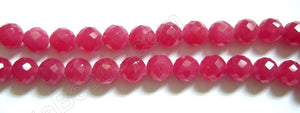 Dyed Jade (Red)  -  64 Cut Faceted Round  16"