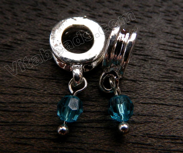 Metal Pendant - 5mm hole Apatite Crystal A - 273