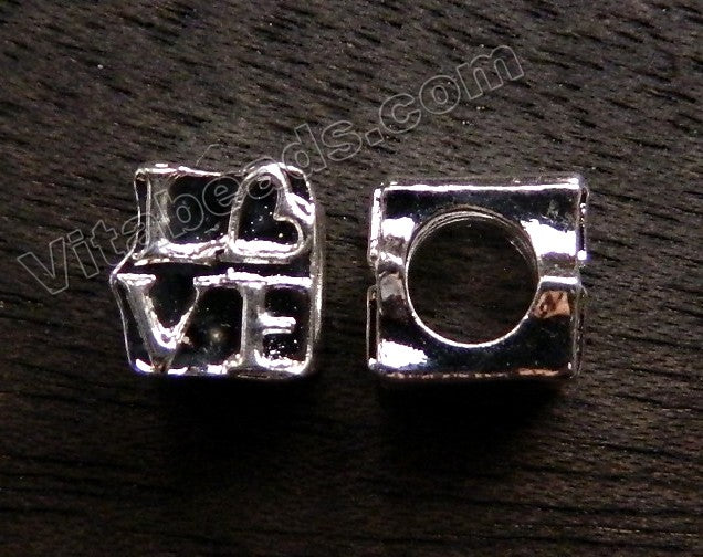 Metal Charm - 5mm hole Love Cube A - 092