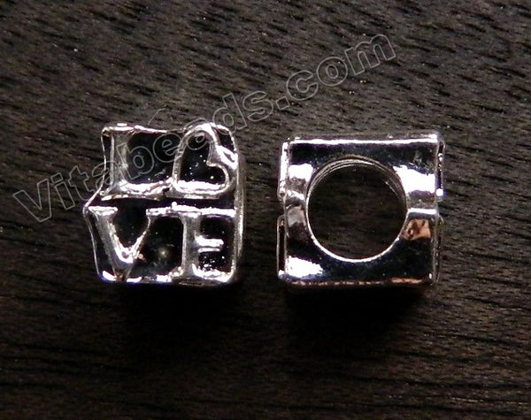 Metal Charm - 5mm hole Love Cube A - 092