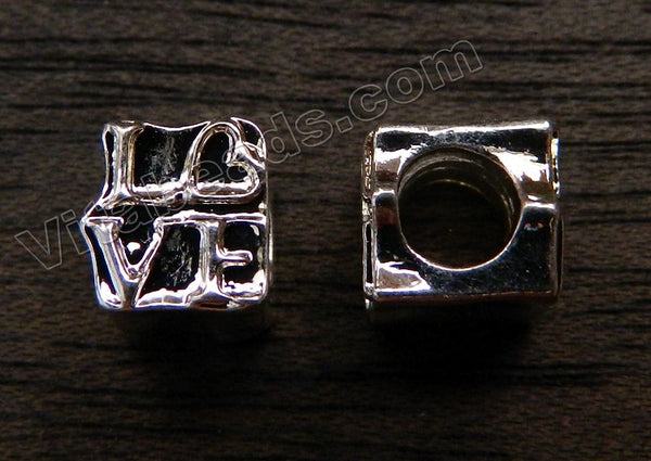 Metal Charm - 5mm hole Love Cube A - 092