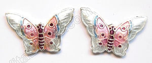 Enamel Pendant Butterfly -  17 x 27 mm