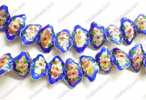 Enamel Beads, Butterfly, Blue EN 1795