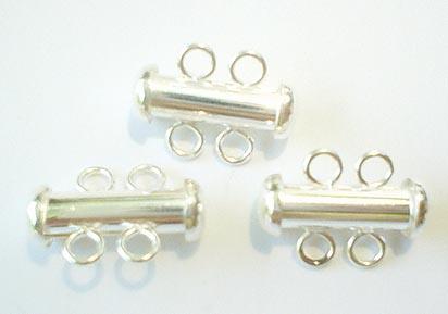 Sterling Silver Finding 35802R 16mm Tube Clasp 2 Ring