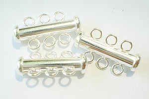 Sterling Silver Finding 35803R 22mm Tube Clasp 3 Ring