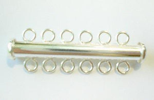Sterling Silver Finding 35806R 36mm Tube Clasp 6 Ring