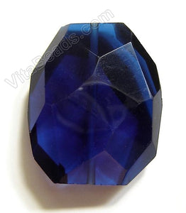 Faceted Nugget Pendant - Royal Blue Crystal Qtz