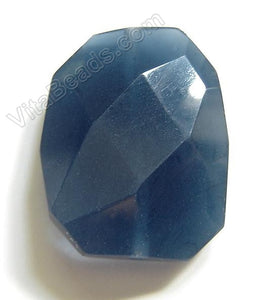 Iolite Quartz - 30x35mm Faceted Nugget Pendant