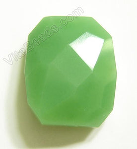 Faceted Nugget Pendant - Olive Green Qtz