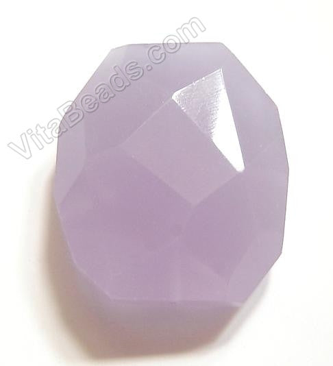 Purple Chalcedony Quartz - 30x35mm Faceted Nugget Pendant