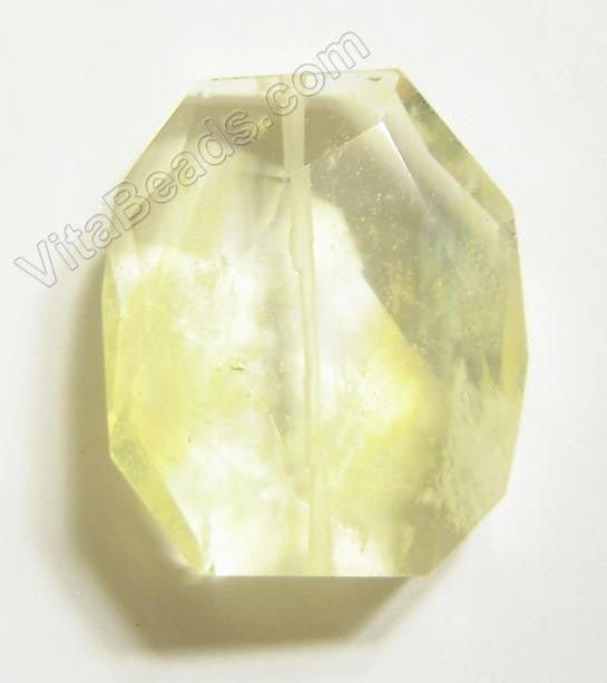 Pineapple Quartz Clear - 30x35mm Faceted Nugget Pendant