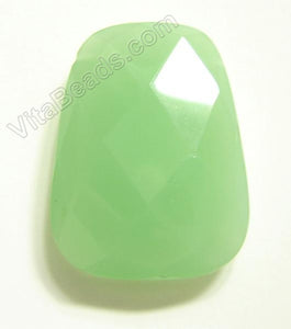 Chalcedony Green 014 - 30x40mm Faceted Ladder Pendant