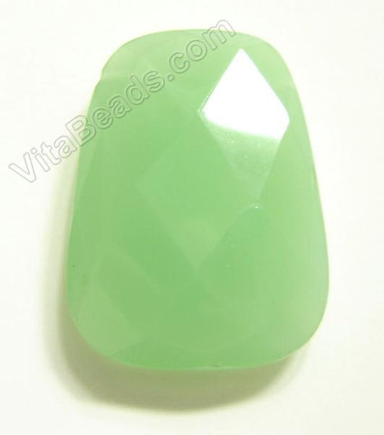 Chalcedony Green 014 - 30x40mm Faceted Ladder Pendant