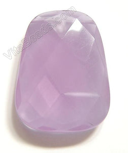 Chalcedony Violet 036- 30x40mm Faceted Ladder Pendant