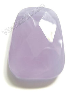 Chalcedony Purple 032- 30x40mm Faceted Ladder Pendant