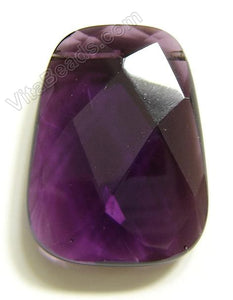 Red Fluorite - 30x40mm Faceted Ladder Pendant