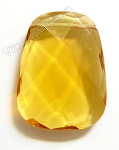 Citrine Crystal - 30x40mm Faceted Ladder Pendant